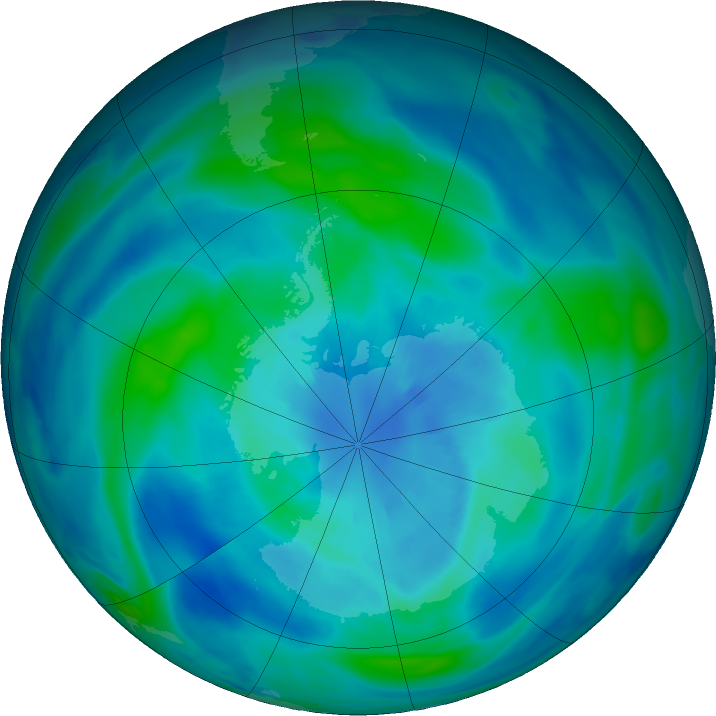 Antarctic ozone map for 29 March 2023